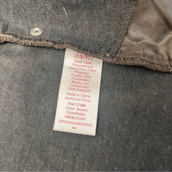 Vtg 90s No Boundaries Brown Distressed Vegan Leather Moto Jacket M - Picture 7 of 7